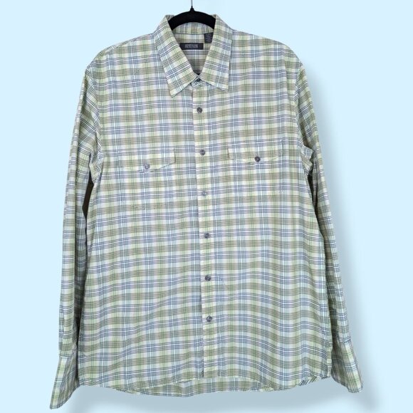 Kenneth Cole Reaction 100% Cotton Plaid Shirt - Picture 1 of 6